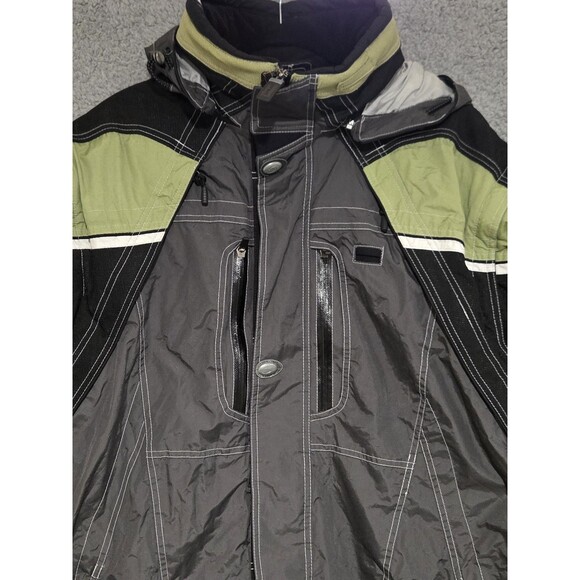 Obermeyer Ski Jacket Mens XL Tall Black Green WeatherX Corvette Snow Heavy - Picture 3 of 13